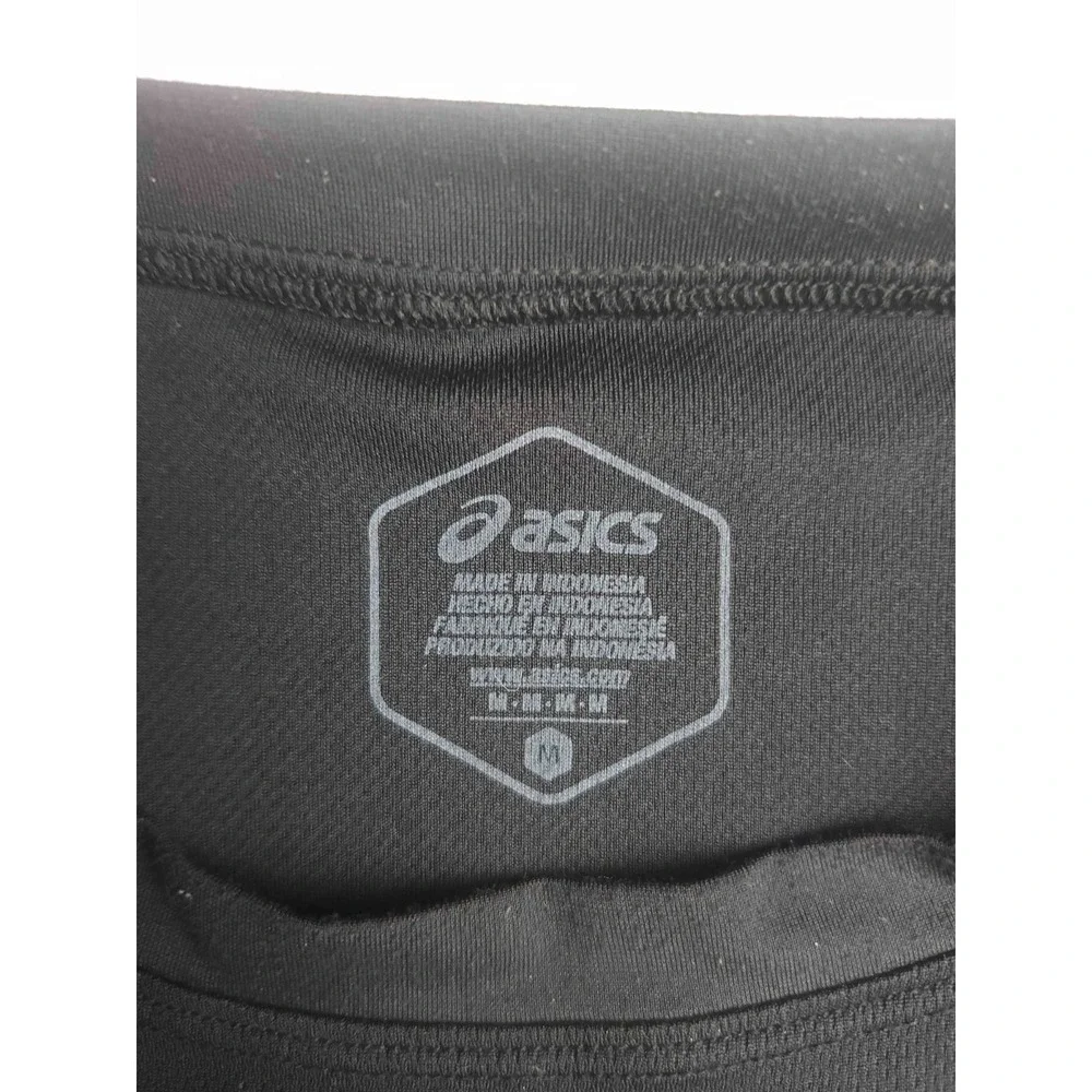 ASICS T-Shirt Mens M Blue Black Performance Tee Sportswear Athleisure Gym Run